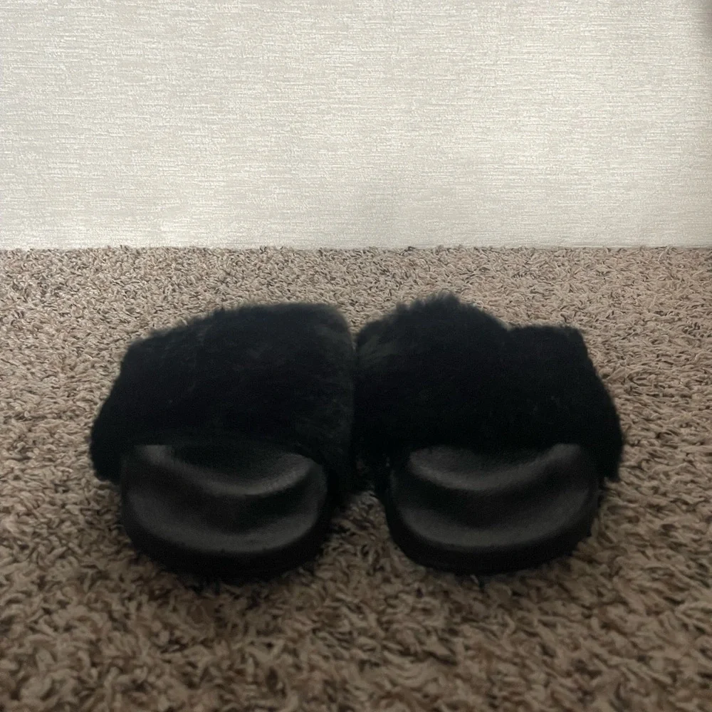 Unr8ed Black Faux Fur Slide Sandal - Picture 7 of 9